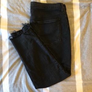 Old navy distressed black OG straight leg High rise jeans